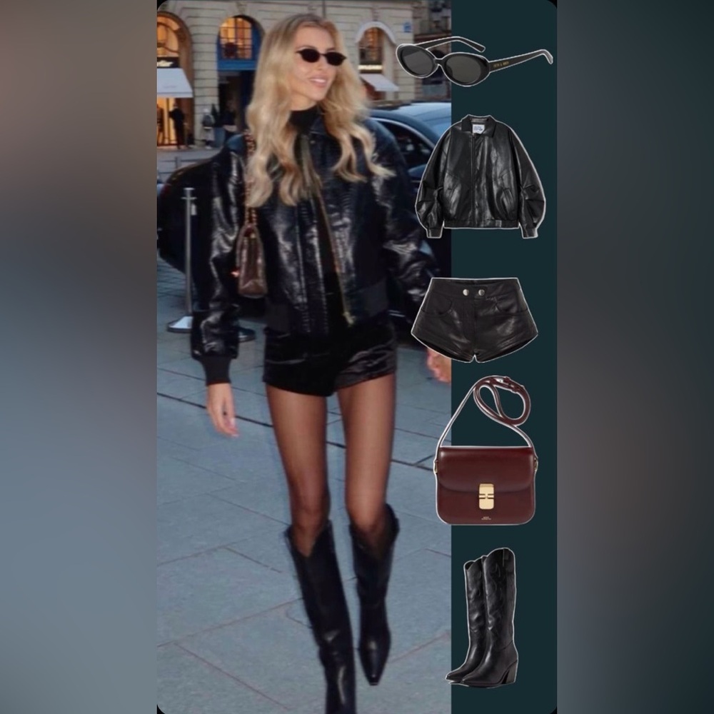 Black Leather Cowgirl Boots